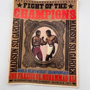 Fight of the Champions Vintage Boxing Poster - Joe Frazier vs Muhammad Ali